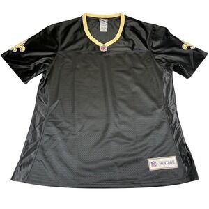 NFL Pro Line Vintage New Orleans Saints Jersey Shirt Black Gold Men's Large